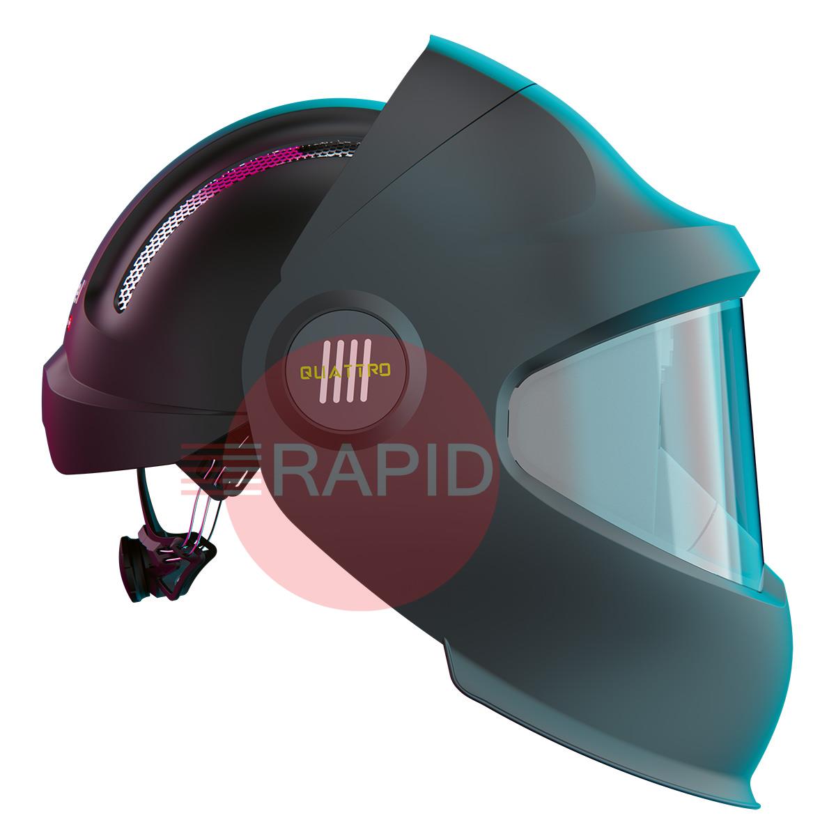 1050.100  Optrel Helix Quattro - Black Auto Darkening Welding Helmet with Removable Hard Hat, Shade 5 - 14